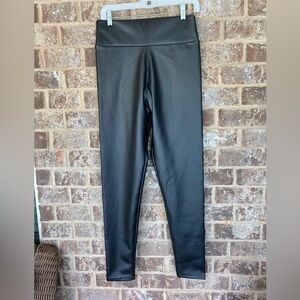 Woman's Robert Matthew Leggings Faux Leather Size XL black NWT high waist